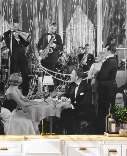 foto in bianco e nero di carta da parati band