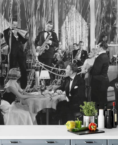 foto in bianco e nero di carta da parati band