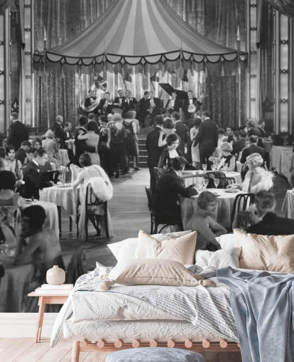 Black and White 1920s Dinner Show Photography Wall Mural