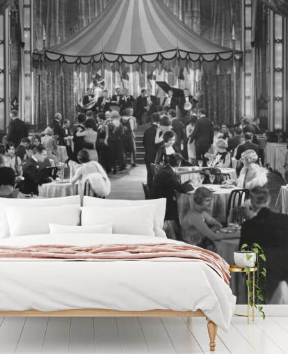 Black and White 1920s Dinner Show Photography Wall Mural Black and White 1920s Dinner Show Photography Wall Mural