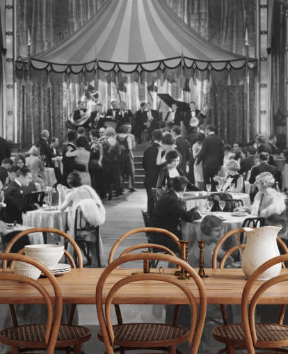 Sort og hvid 1920'erne Middag Show Fotografi Vægmaleri Sort og hvid 1920'erne Middag Show Fotografi Vægmaleri