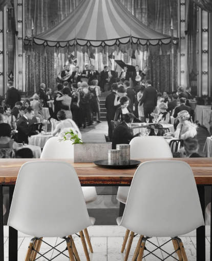 Black and White 1920s Dinner Show Photography Wall Mural