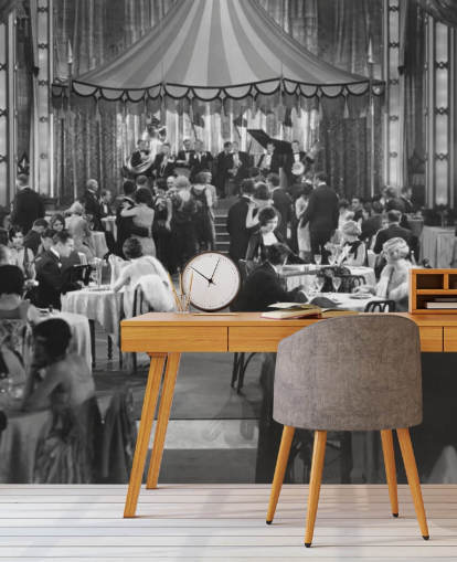 Black and White 1920s Dinner Show Photography Wall Mural