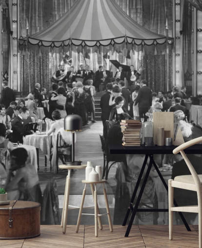 zwart-wit 1920s Dinner Show Photography Muurschildering