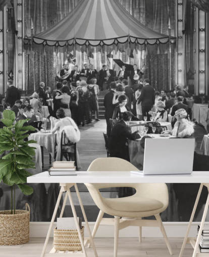 Black and White 1920s Dinner Show Photography Wall Mural Black and White 1920s Dinner Show Photography Wall Mural