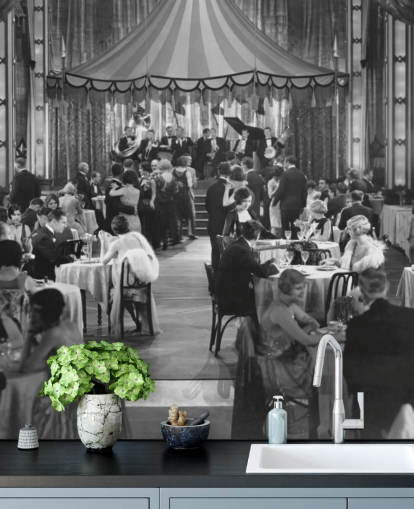 Black and White 1920s Dinner Show Photography Wall Mural