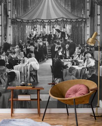 Black and White 1920s Dinner Show Photography Wall Mural Black and White 1920s Dinner Show Photography Wall Mural