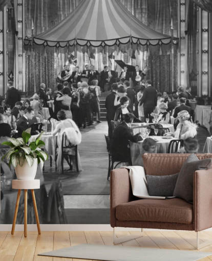 Black and White 1920s Dinner Show Photography Wall Mural