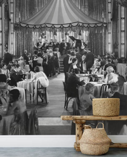 Black and White 1920s Dinner Show Photography Wall Mural