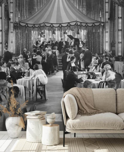 Black and White 1920s Dinner Show Photography Wall Mural