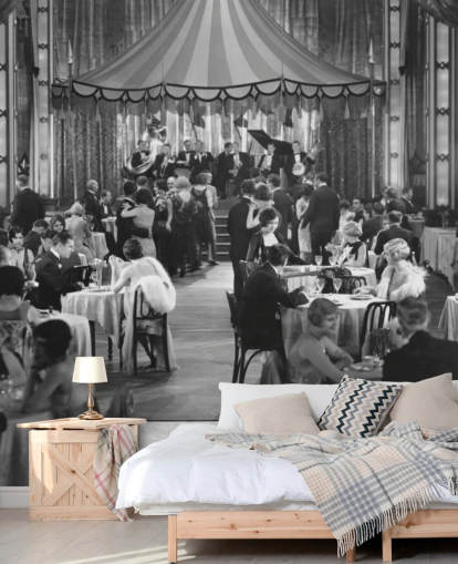 Black and White 1920s Dinner Show Photography Wall Mural