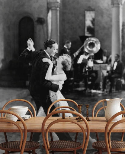 Équipe de danse Papier peint rétro