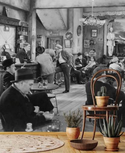Watering Hole Vintage Photo Wallpaper Watering Hole Vintage Photo Wallpaper