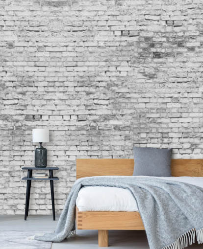 3D White and Grey Wall Wallpaper Mural
