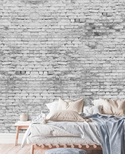 Papel pintado de pared 3D blanco y gris