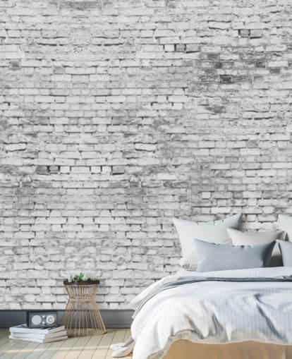 3D White and Grey Wall Wallpaper Mural