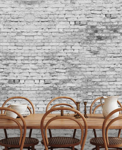 3D White and Grey Wall Wallpaper Mural