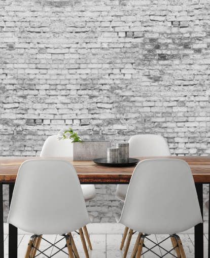 3D White and Grey Wall Wallpaper Mural