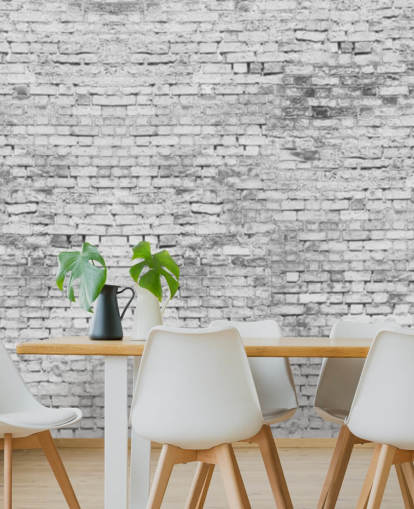 Mural de papel de parede 3D branco e cinza