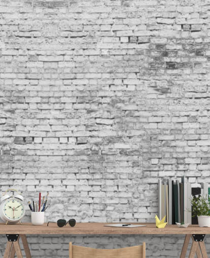 3D White and Grey Wall Wallpaper Mural