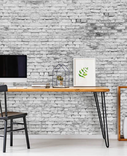 Papel pintado de pared 3D blanco y gris