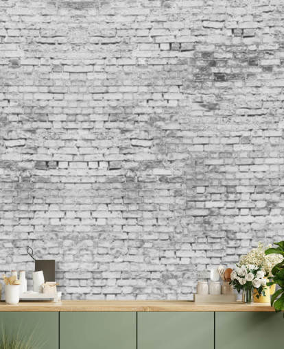 3D White and Grey Wall Wallpaper Mural