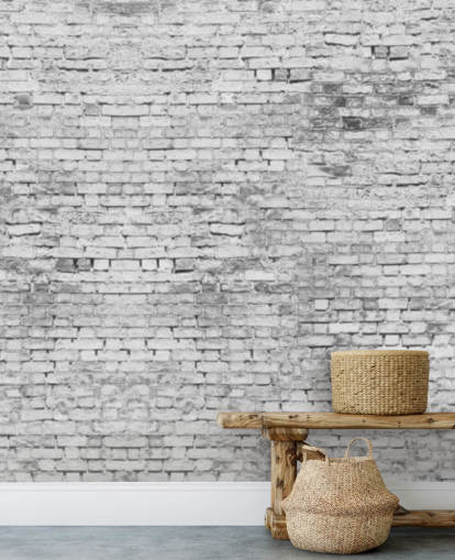 Papel pintado de pared 3D blanco y gris