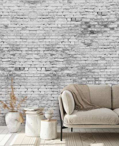 Papel pintado de pared 3D blanco y gris