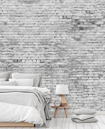 3D White and Grey Wall Wallpaper Mural