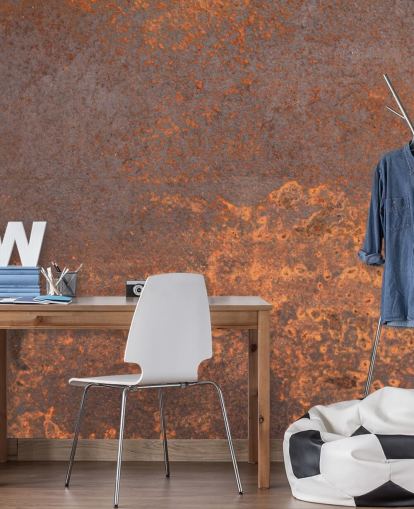 mural de papel de parede personalizável de metal laranja chamado Rusty Metal para cozinhas e salões mural de papel de parede personalizável de metal laranja chamado Rusty Metal para cozinhas e salões