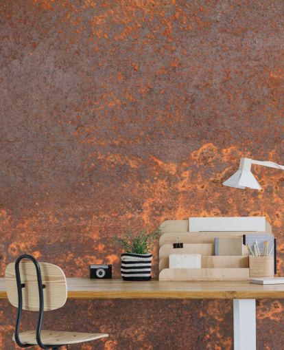 mural de papel pintado personalizable de metal naranja llamado Rusty Metal para cocinas y salones mural de papel pintado personalizable de metal naranja llamado Rusty Metal para cocinas y salones