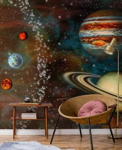 3D Widescreen Solar System Wallpaper Mural 3D Widescreen Solar System Wallpaper Mural