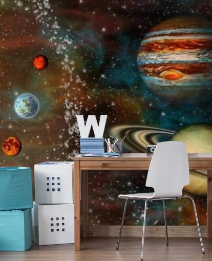 3D widescreen solsystem tapet veggmaleri 3D widescreen solsystem tapet veggmaleri