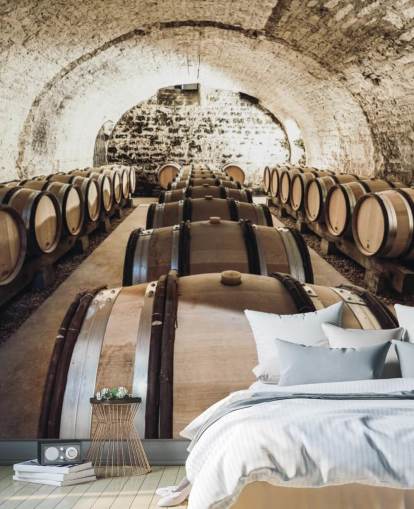 ruskea 3d-viinin taustakuvamaalaus nimeltä Wine Barrels keittiöihin, viinikellareihin ja ravintoloihin ruskea 3d-viinin taustakuvamaalaus nimeltä Wine Barrels keittiöihin, viinikellareihin ja ravintoloihin