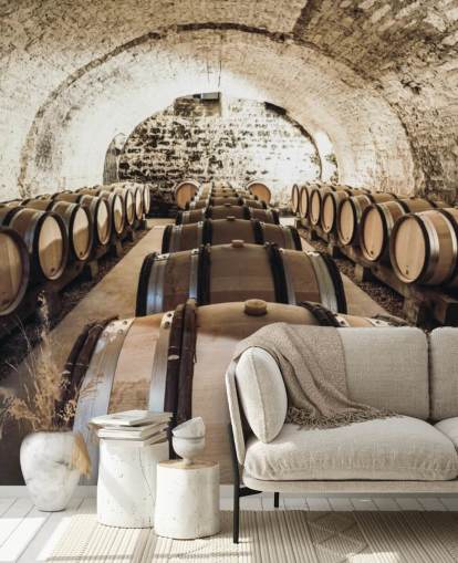 brown 3d wine wallpaper mural called Wine Barrels for kitchens, wine cellars and restaurants brown 3d wine wallpaper mural called Wine Barrels for kitchens, wine cellars and restaurants