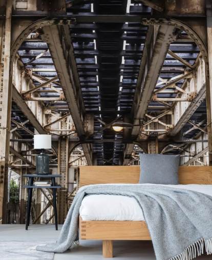 Sfondo 3D sotto il ponte della metropolitana