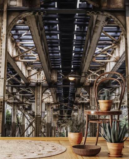 3D Underneath Subway Bridge Wallpaper