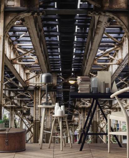 3D Underneath Subway Bridge Wallpaper