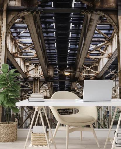 Sfondo 3D sotto il ponte della metropolitana