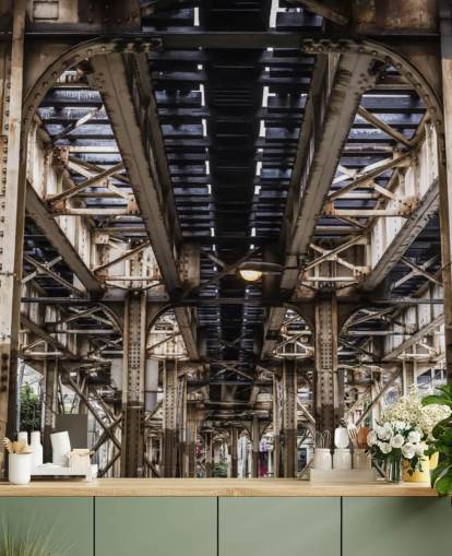 3D Underneath Subway Bridge Wallpaper