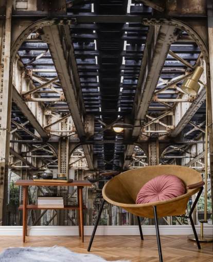 3D Underneath Subway Bridge Wallpaper