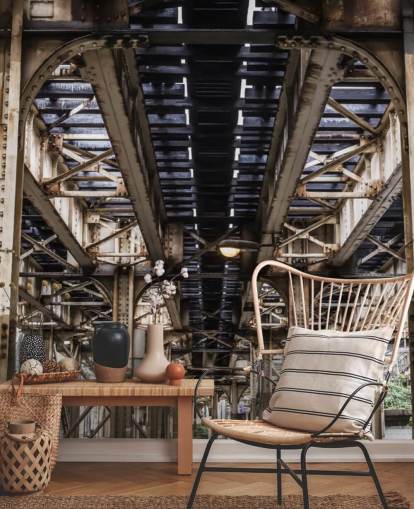 3D Underneath Subway Bridge Wallpaper