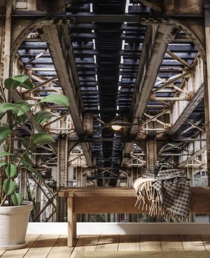 3D Underneath Subway Bridge Wallpaper