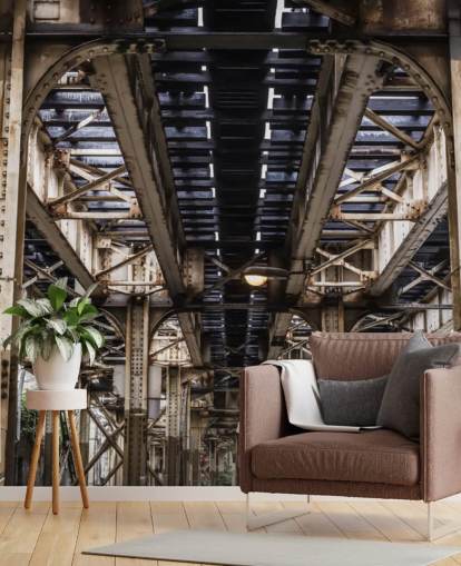 3D Underneath Subway Bridge Wallpaper