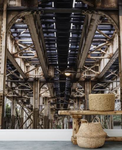 3D onder metrobrug behang 3D onder metrobrug behang