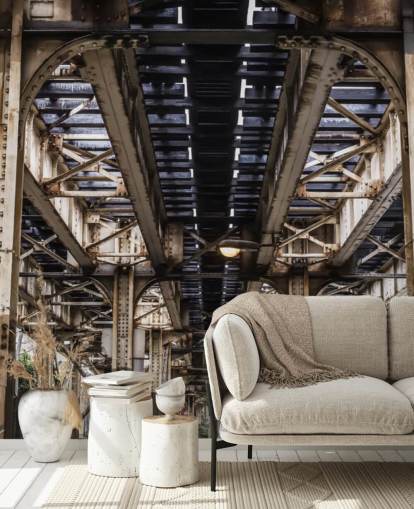 Sfondo 3D sotto il ponte della metropolitana