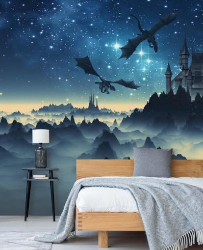 fondo de pantalla reino dragón azul oscuro