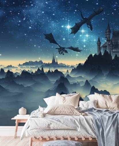 papel de parede dark blue dragon kingdom