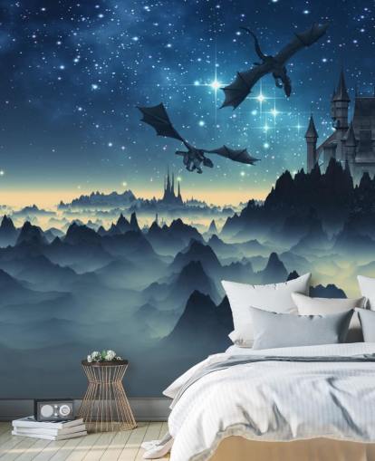 fondo de pantalla reino dragón azul oscuro