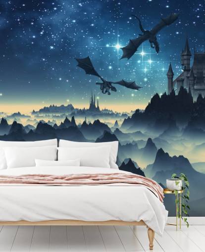 fondo de pantalla reino dragón azul oscuro